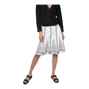 Motto White w/Black Embroidery Flare Skirt Size 16 EUC Boho